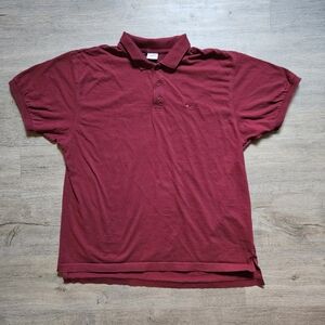 Vintage 90’s Nike Embroidered Swoosh Polo Shirt Mens X-Large Wine Red
